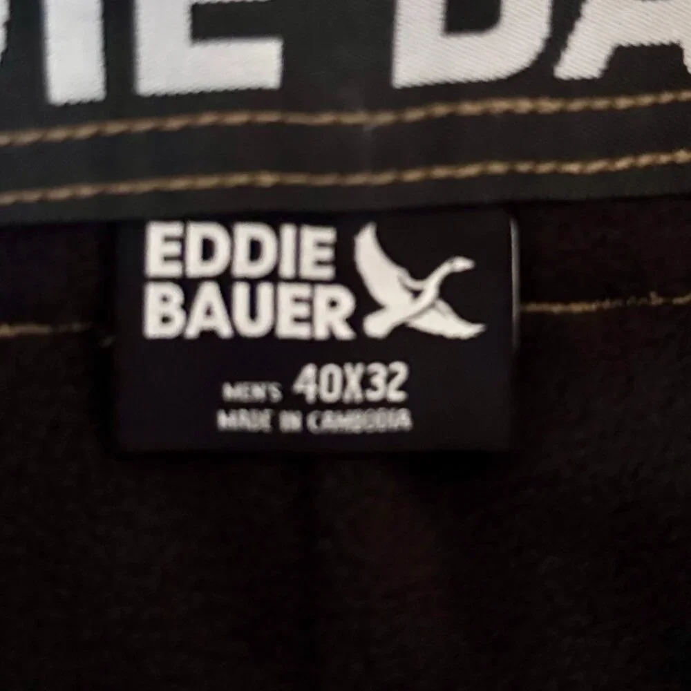 Eddie Bauer Men's Rainier Fleece Lined Pant Size 40X32 Tan Stretch Fit (NEW) - Picture 5 of 16